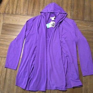 New Purple Hooded Women's Jacket/Coverup
